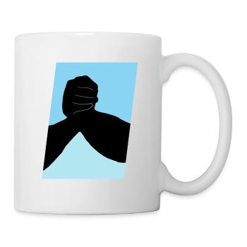 Arm Wrestling Bench Press Strong Man - Mug - white - Right