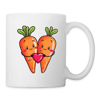 Karotte Paar Liebe Herz Valentinstag - Tasse - Weiß - Rechts