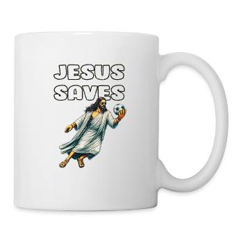 Jésus Soccer Cadeau Drôle Football Dieu Jésus Citation - Mug blanc - blanc - Droite