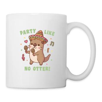Fête de loutre mignonne comme pas de jeu de mots drôle de fiesta de loutre - Mug blanc - blanc - Droite