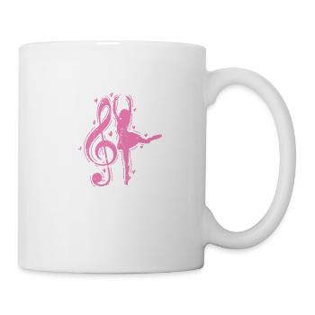 Ballerina und Notenschlüssel für Ballet - Tasse - Weiß - Rechts