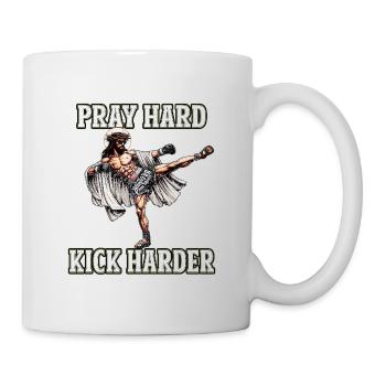 Funny Muay Thai Jesus saying Kickboxing Christian - Mug - white - Right