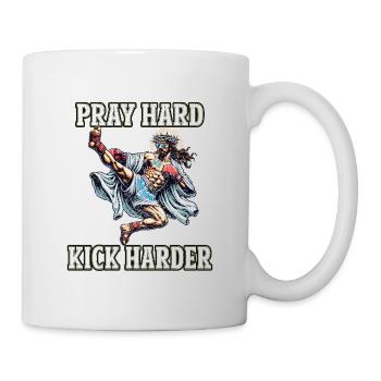 Funny Muay Thai Jesus saying Kickboxing Christian - Mug - white - Right