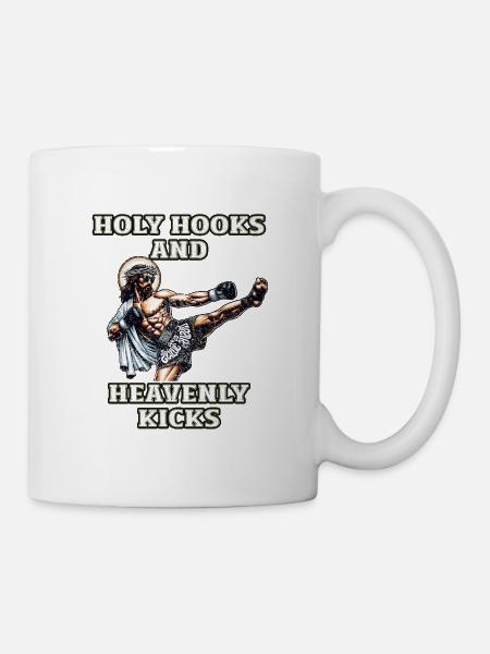 Drôle Muay Thai disant Seigneur Jésus Christian Cadeau - Mug blanc - blanc