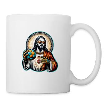 Lustiger Handball Jesus Christliches Geschenk - Tasse - Weiß - Rechts