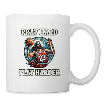 Funny Basketball saying Jesus Christian Gift - Mug - white - Right