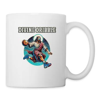 Funny dribbling Jesus Christian Basketball Gift - Mug - white - Right