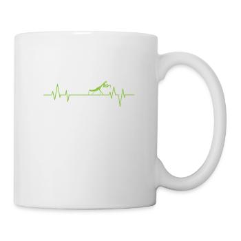 Gottesanbeterin auf einer Herzschlaglinie - Tasse - Weiß - Rechts