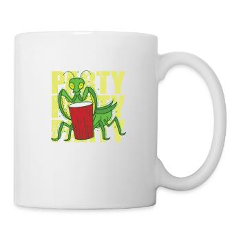 Party Gottesanbeterin mit Drink - Tasse - Weiß - Rechts
