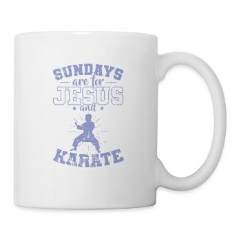 Le dimanche est pour Jésus et le karaté - Mug blanc - blanc - Droite
