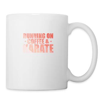Running on Coffee & Karate - Tasse - Weiß - Rechts