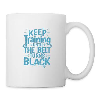 Karaté, continuez à vous entraîner jusqu’à ce que la ceinture devienne noire - Mug blanc - blanc - Droite