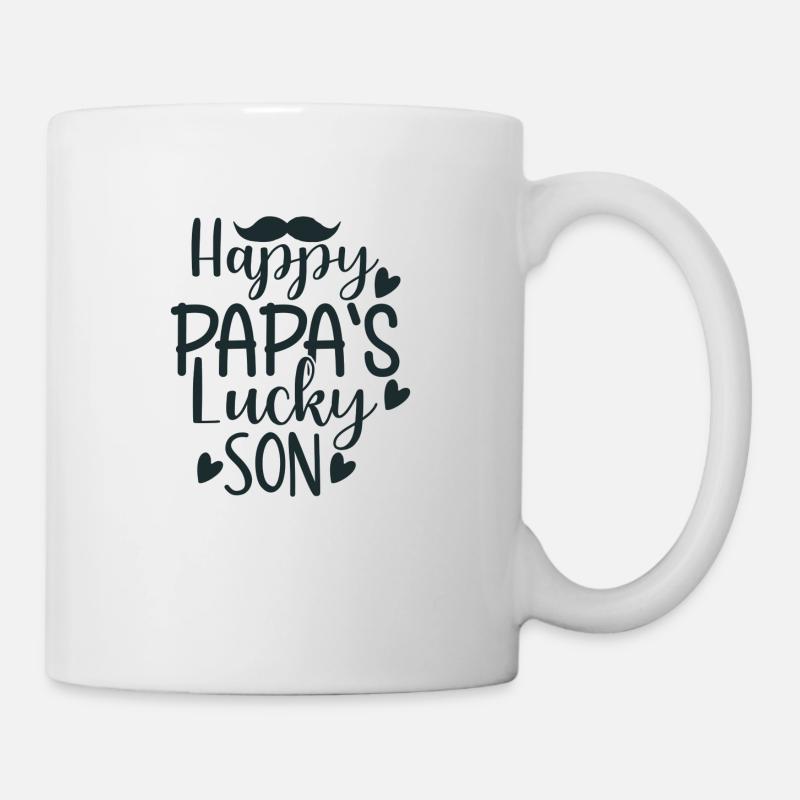 Happy PAPA´s Lucky SON - Tasse - Weiß