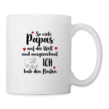 Tant de papas que j’ai le meilleur, le meilleur, le meilleur papa - Mug blanc - blanc - Droite