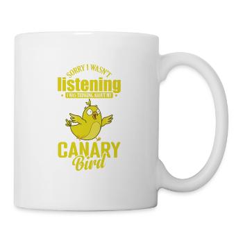 Je n’écoutais pas en pensant à mon canari - Mug blanc - blanc - Droite