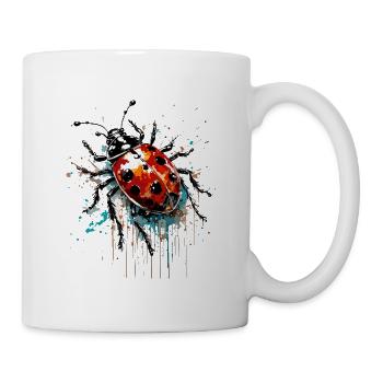 Ladybug / Lucky Charm / Dotted / New Year - Mug - white - Right