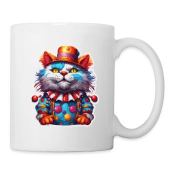 Clown Animal / Cirque / Drôle / Coloré / Spectacle / Chat - Mug blanc - blanc - Droite