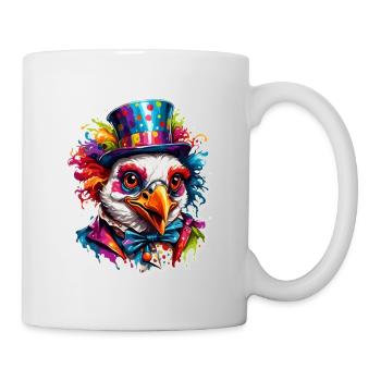 Clown Animal / Cirque / Drôle / Coloré / Spectacle / Poule - Mug blanc - blanc - Droite