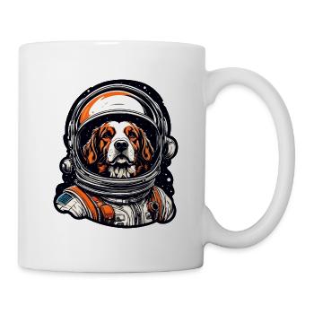 Astronaut / Space / Animal / Dog / Spaceship - Mug - white - Right