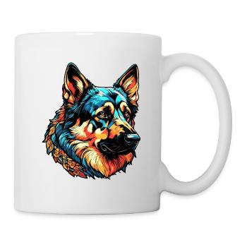 Chien / Animal / Animal de compagnie / Poilu / Berger allemand - Mug blanc - blanc - Droite