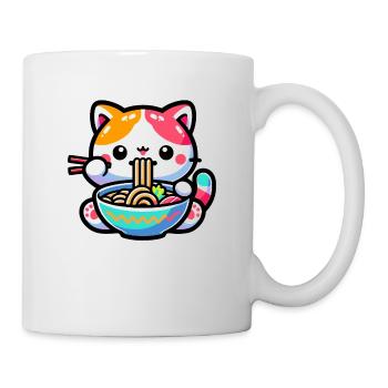 Manga Manga Japonais Cat Ramen pour les amoureux des chats - Mug blanc - blanc - Droite
