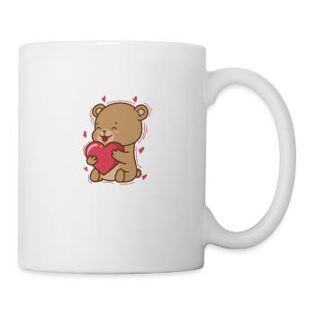 Bear with Heart, Animal, Forest - Mug - white - Right