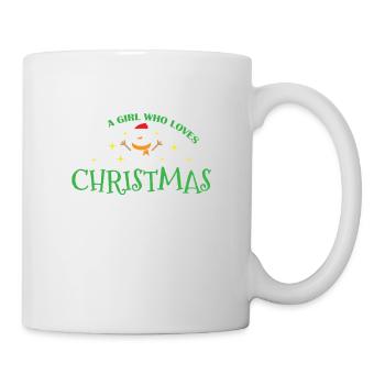 A Girl who loves Christmas Weihnachten - Mug - white - Right