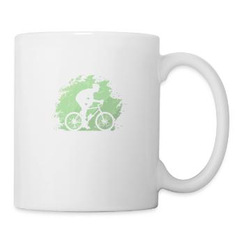 Riding a bike outdoors - Mug - white - Right