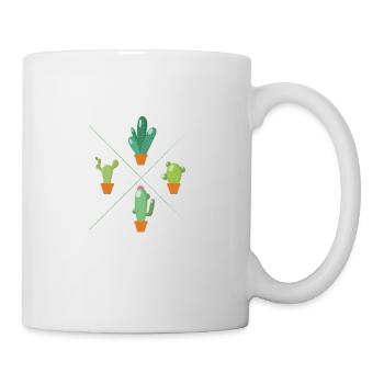 Jardinage de quatre cactus - Mug blanc - blanc - Droite