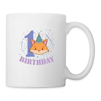 1. Birthday Katze Kind Mädchen - Tasse - Weiß - Rechts
