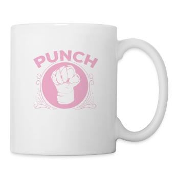 Muay Thai "Punch" pinke Faust - Tasse - Weiß - Rechts