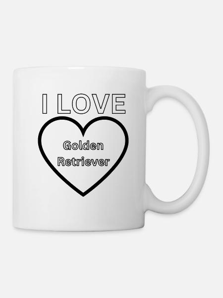 I Love Golden Retriever Fan Dog Owner Dog - Mug - white