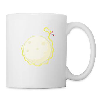 Rocket orbits the moon - Mug - white - Right