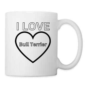 I Love Bull Terrier Fan Hundebesitzer Hund - Tasse - Weiß - Rechts