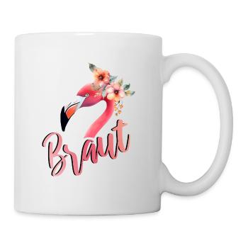 Flamingo Braut JGA Hochzeit Gruppenshirt 1 - Tasse - Weiß - Rechts