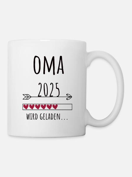 Schwangerschaft Oma Schwanger 2025 Geschenk - Tasse - Weiß