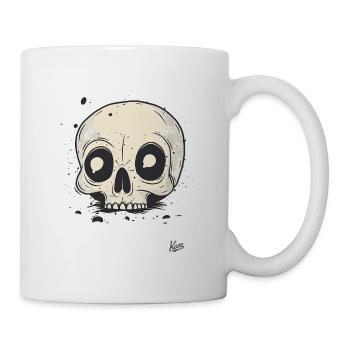 Crâne de dessin animé drôle - Mug blanc - blanc - Droite
