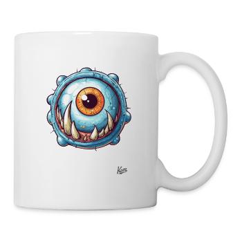 Le monstre aux grands yeux bleus - Mug blanc - blanc - Droite