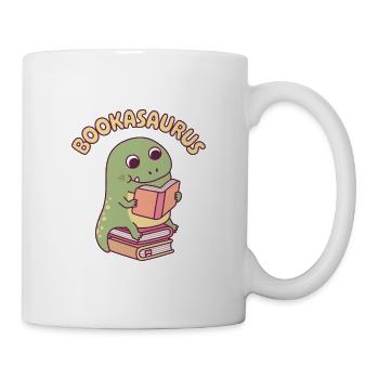 Mignon T-rex dinosaure lisant un livre Bookasaurus - Mug blanc - blanc - Droite