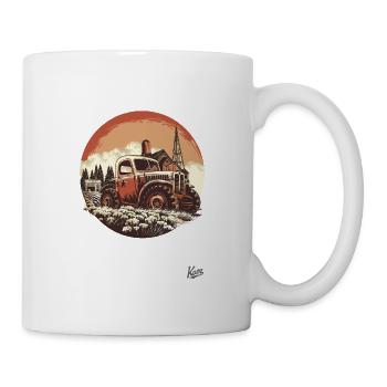 Le tracteur agricole rétro vintage - Mug blanc - blanc - Droite
