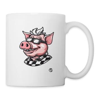 Chemise à carreaux – Papy Cochon - Mug blanc - blanc - Droite