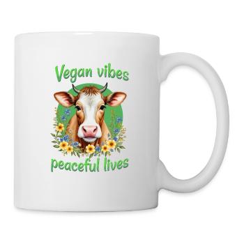 Vibrations végétaliennes, vies paisibles - Mug blanc - blanc - Droite