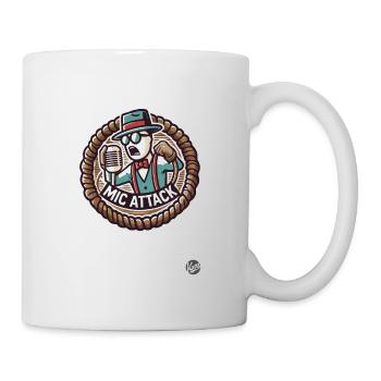 Retro Cartoon Rapper – Mic Attack! - Mug - white - Right