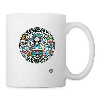 Stay calm, stay strong, yoga - Mug - white - Right
