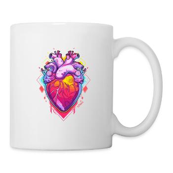 Candy-colored glass heart - Mug - white - Right