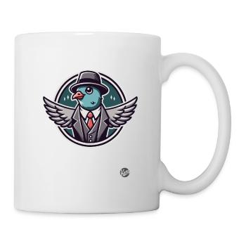 Retro Vintage Gentleman mit Taube - Tasse - Weiß - Rechts