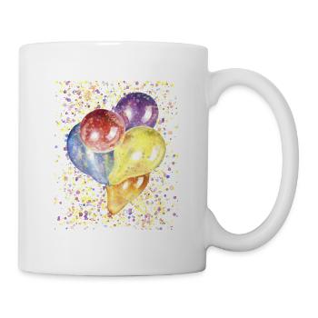 Birthday Balloons Carnival Confetti Watercolor - Mug - white - Right