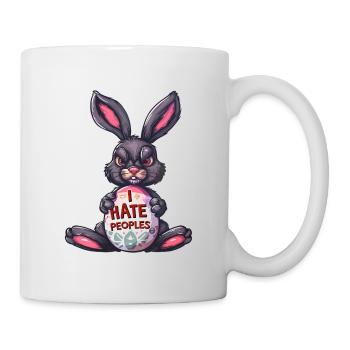 Lapin de Pâques Oeuf de Pâques je déteste les gens Lapin - Mug blanc - blanc - Droite