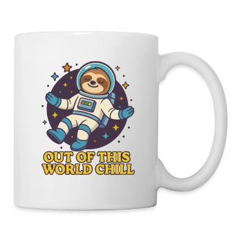 Astronaut Faultier – Out of This World Chill - Tasse - Weiß - Rechts