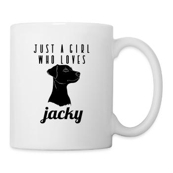 Jack Russel love for the dog just a girl who loves - Mug - white - Right